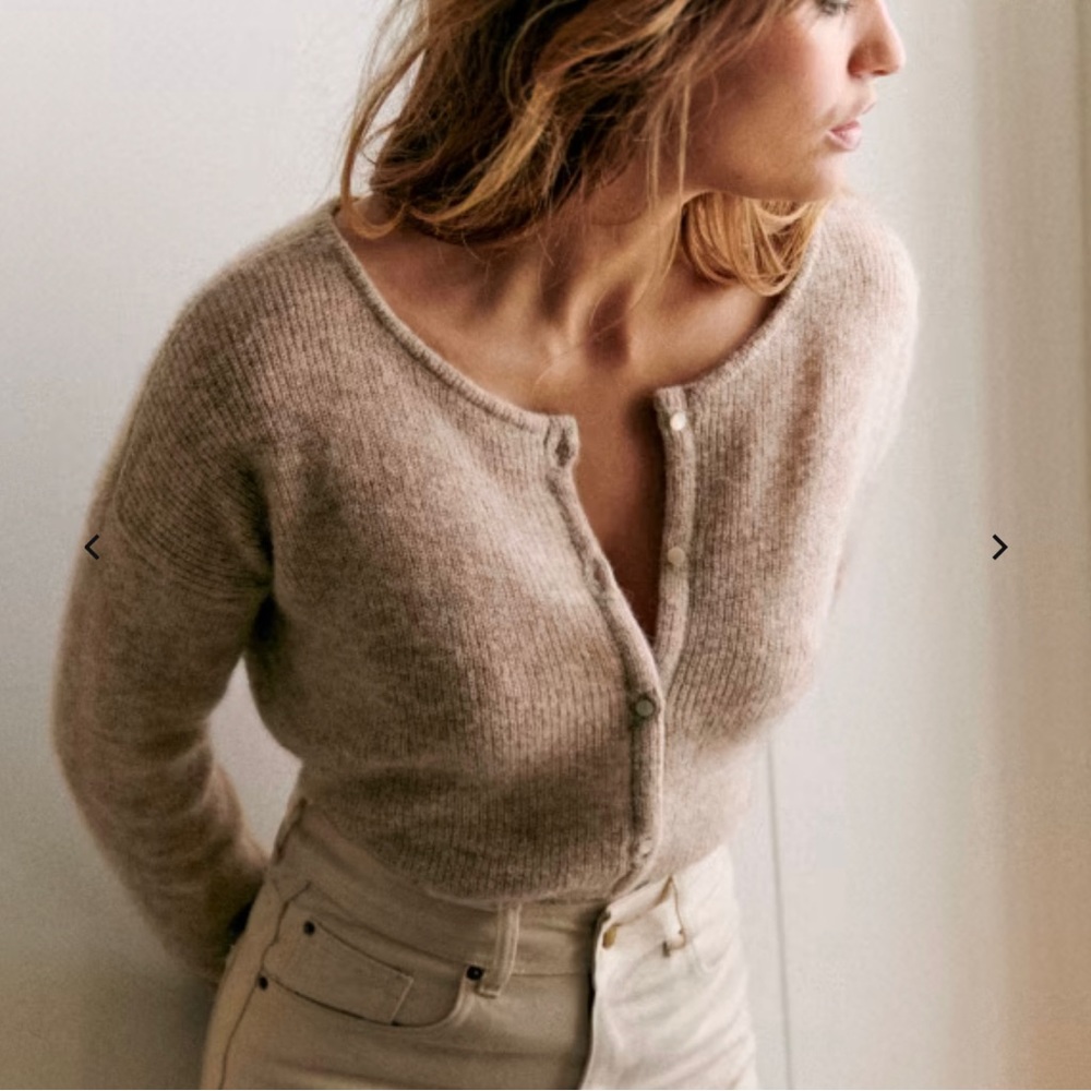 Sezane Gaspard Cardigan Jumper M Light Beige